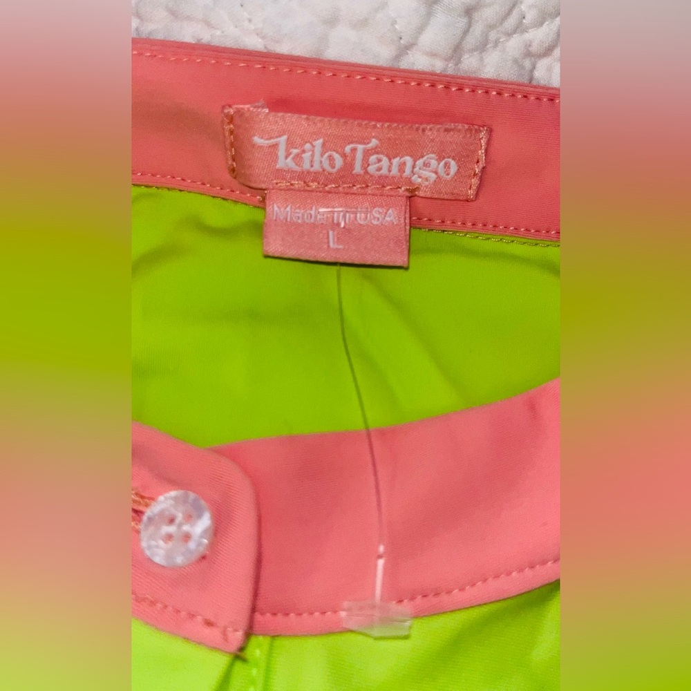 KILO TANGO Swing Golf Dress Lime:pink sz L NEW!! - Picture 4 of 10